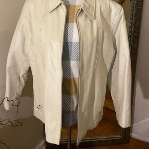 Ivory/cream leather jacket